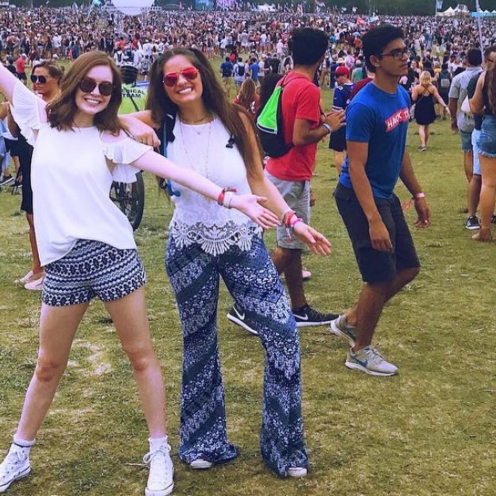 Blue patterned festival pants